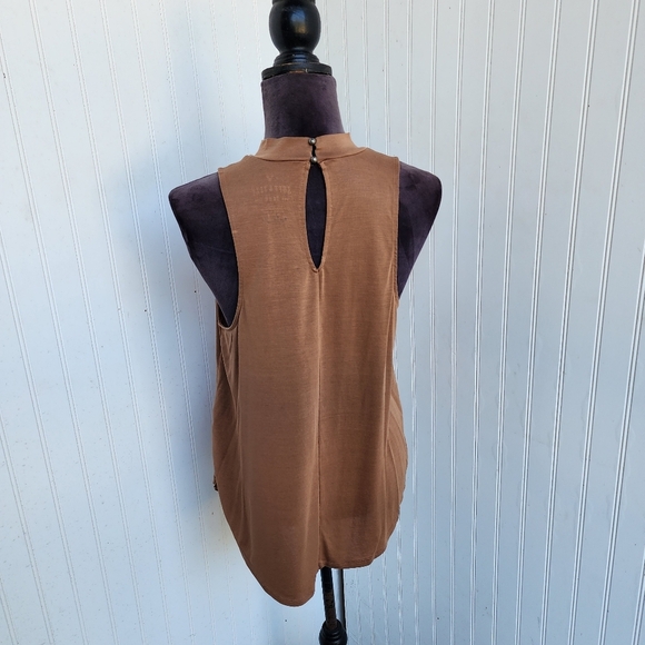 American Eagle soft sexy Camel Turtleneck Short Sleev Tank Lighweigh Top Modal M - Picture 5 of 10